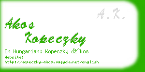 akos kopeczky business card